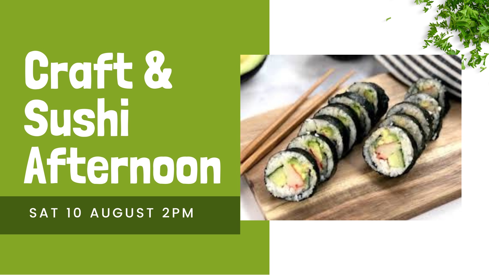 Event image for: WOW Craft & Sushi Afternoon